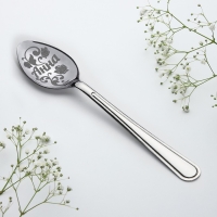 Ложка чайная с гравировкой с 8 Марта &laquo;Анна&raquo;, 3 х 14 см.