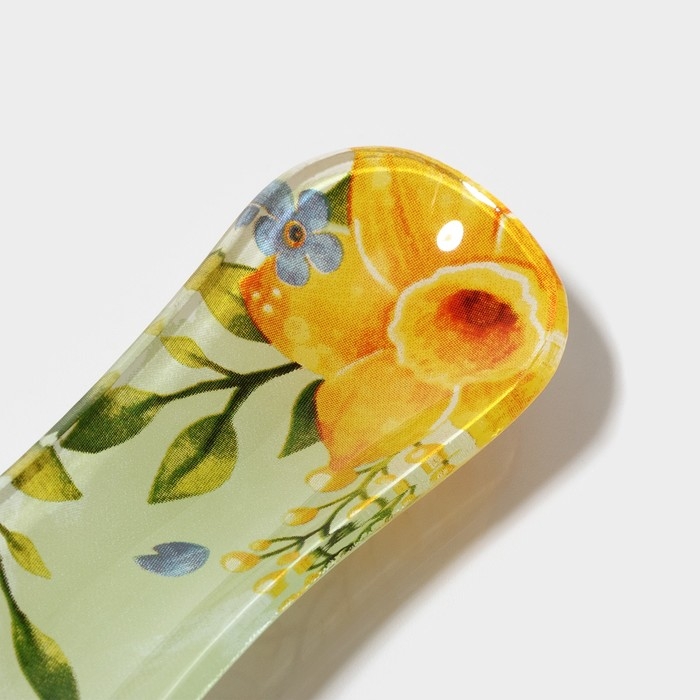 Подставка стеклянная под ложку Доляна &laquo;Акварель&raquo;, 23,5&times;8,3&times;1,5 см