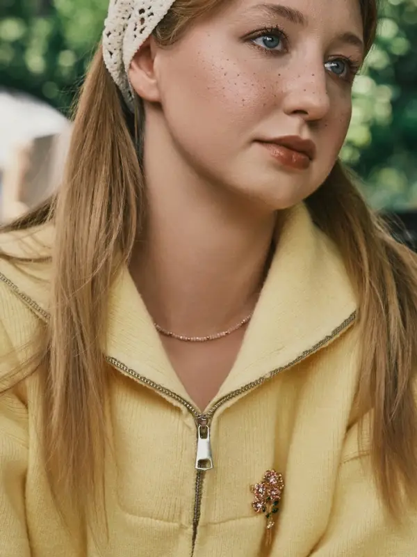 Чокер &laquo;Хрусталь&raquo; бусины, светло-розовый в золоте, 37 см + 5 см доп, цепочка