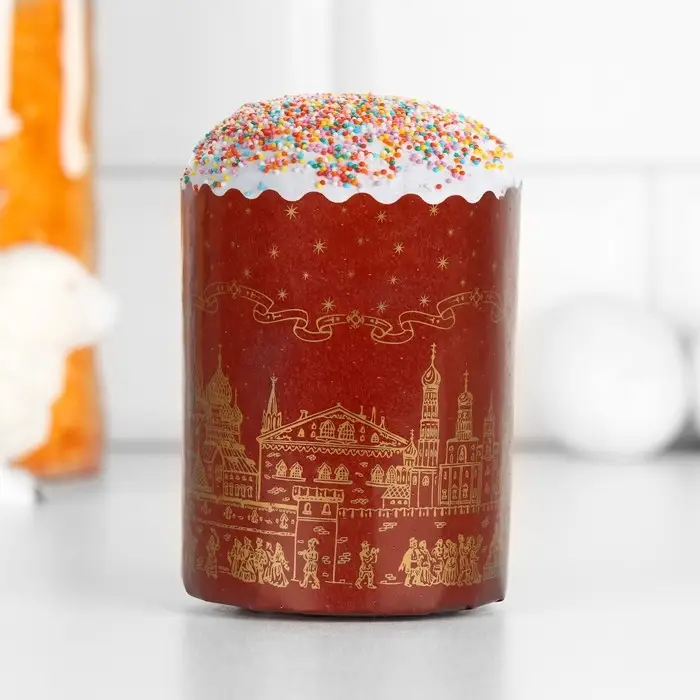 Форма бумажная для кулича &laquo;Храм золотой&raquo;, 70&times;85 мм