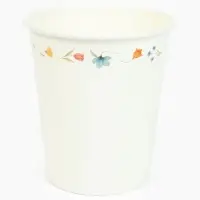 Стакан одноразовый бумажный &laquo;Керамика с цветами&raquo;, белый, 250 мл