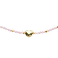 Чокер &laquo;Сердце&raquo; бусина №4, цвет розовый в золоте, 35 см