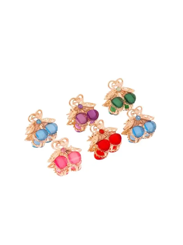 Крабик для волос &laquo;Арфея&raquo;, вишенки, 2.3 см, золото МИКС