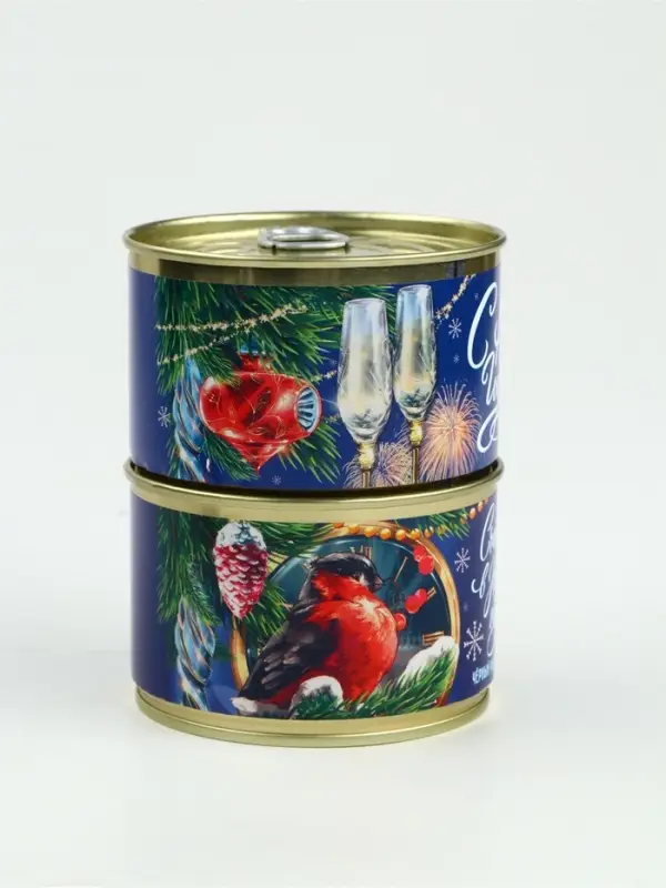 Подарочный набор в железной банке чай, монпансье, варенье, открытка &laquo;С Новым годом, Кремль&raquo;   108948