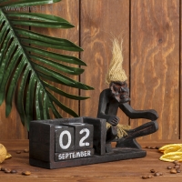 Сувенир дерево календарь "Абориген" 14х20х8 см  МИКС