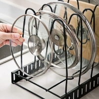 Подставка для сковородок Доляна, 25&times;22&times;38 см, цвет чёрный