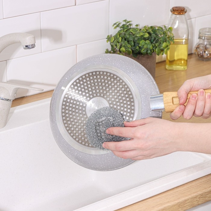 Губки для посуды Доляна, 3 шт, металлическая, 9×9×2 см Губки для посуды Доляна, 3 шт, металлическая, 9×9×2 см