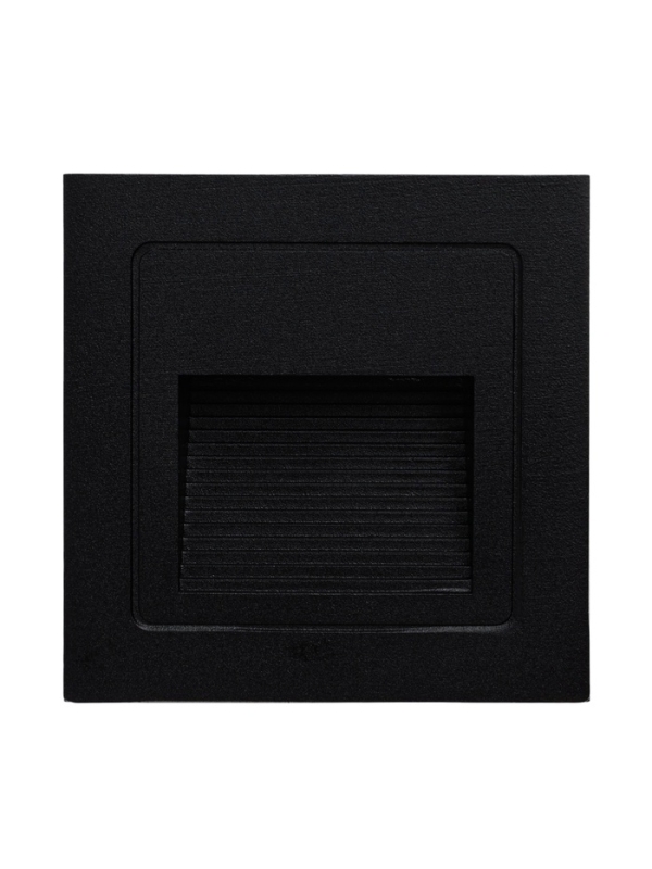 Встраиваемый светильник для лестницы, IP65, 3 Вт, 6500К, 48x48, квадрат, черный