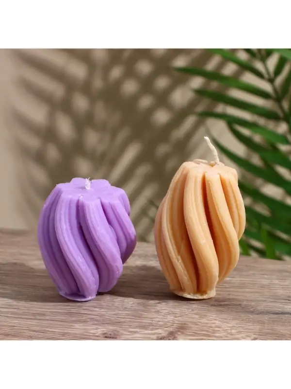 Свеча "Волнистые линии" 5х5х6 см, соевый воск МИКС