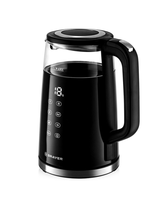Чайник электрический BRAYER 1037BR,1.7 л, нерж.сталь с пластик. Покрытием Cool Touch,2200Вт