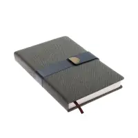 Ежедневник недатированный формат А5, с хлястиком, 128л, линия, пвх, Серый
