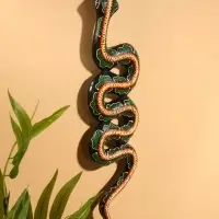 Сувенир интерьерный "Змея" дерево 50х13 см, цв. зелёный