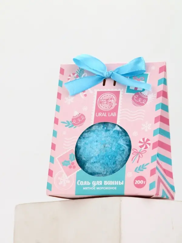 Соль для ванны, 200 г, аромат мятное мороженое, URAL LAB