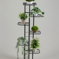Подставка для цветов Greengo, 7 полок, 43 &times; 22 &times; 126 см, напольная, металл, чёрная