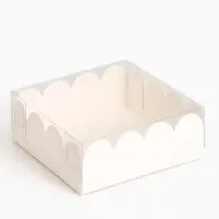 Коробка для печенья, белая, 9&times;9&times;3 см