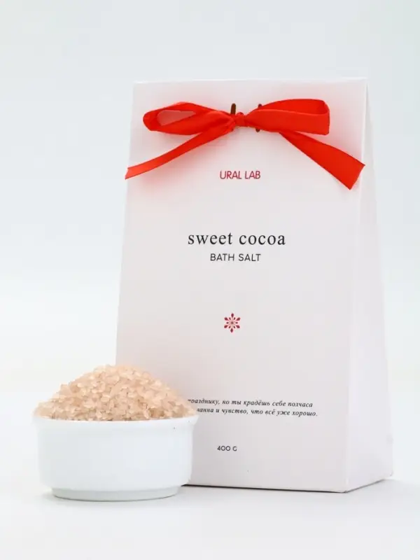 Соль для ванны в коробке, аромат сладкого какао, 400 г, URAL LAB