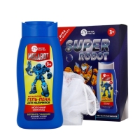 Набор детский "SUPER ROBOT", гель-пена 250 мл, мочалка 25 гр