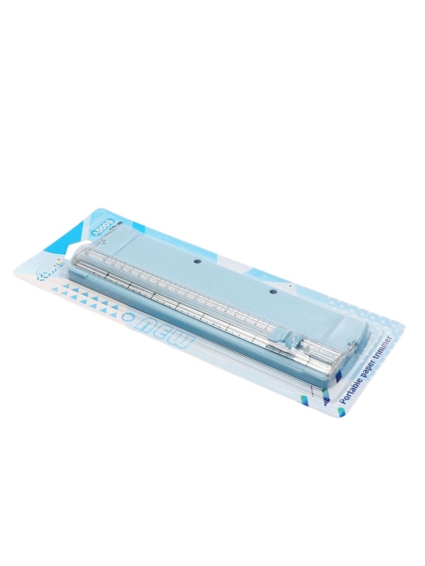 Резак для бумаги роликовый А5, до 3 листов, безопасное, цвет голубой