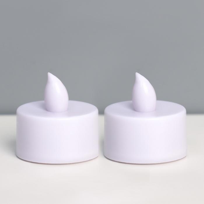 Светодиодные свечи, ночники LED RISALUX &laquo;Помнить&raquo; набор 2 шт., белые, RGB, 3.5&times;3.5&times;4 см