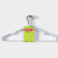 Плечики - вешалки для одежды Доляна, 40&times;20 см,10 шт, антискользящее покрытие, цвет белый