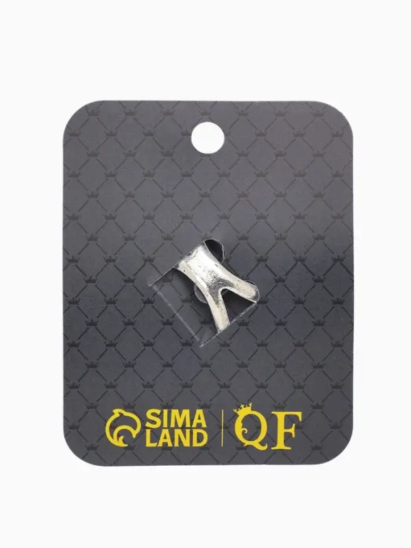 Кольцо для платка "Цветок Астра", цвет белый в чернёном серебре