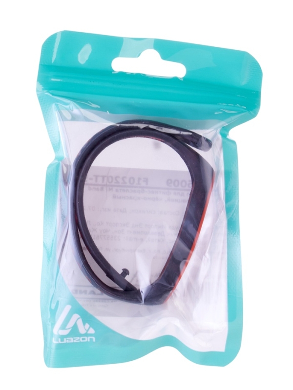 Ремешок Luazon для фитнес-браслета Mi Band 5/6/7, с перфорацией, чёрно-красный