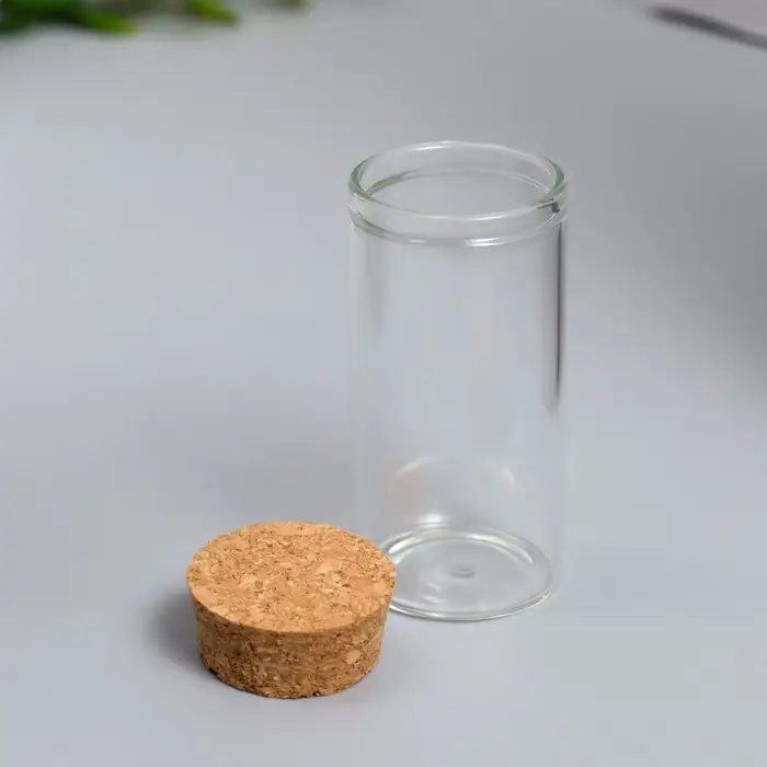 Декор для творчества стекло с пробкой &laquo;Колба&raquo; 6&times;3&times;3 см