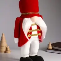 Кукла интерьерная "Гном-генерал в красном мундире" 18х11х33 см