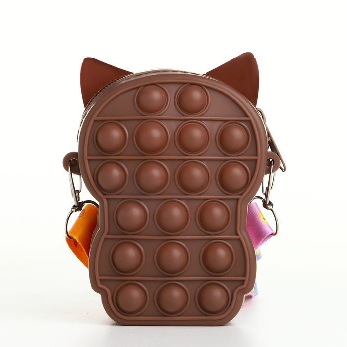 Сумка детская для девочки на молнии, цвет коричневый