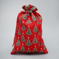 Мешочек подарочный холща &laquo;Добра в Новом Году&raquo;, ёлки, 20 х 30 см +/- 1.5 см, Новый год