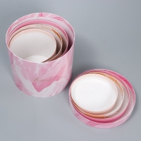 Набор шляпных коробок для цветов 4 в 1, упаковка подарочная, &laquo;Нежный&raquo;, 14 х 13 см - 20 х 17.5 см