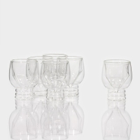 Набор стеклянных стопок - шотов с двойными стенками &laquo;Алмаз&raquo;, 100 мл, 6 шт