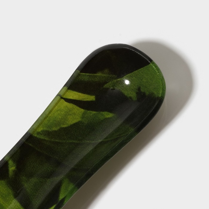 Подставка стеклянная под ложку Доляна &laquo;Хризантема&raquo;, 21&times;7,5&times;1,4 см