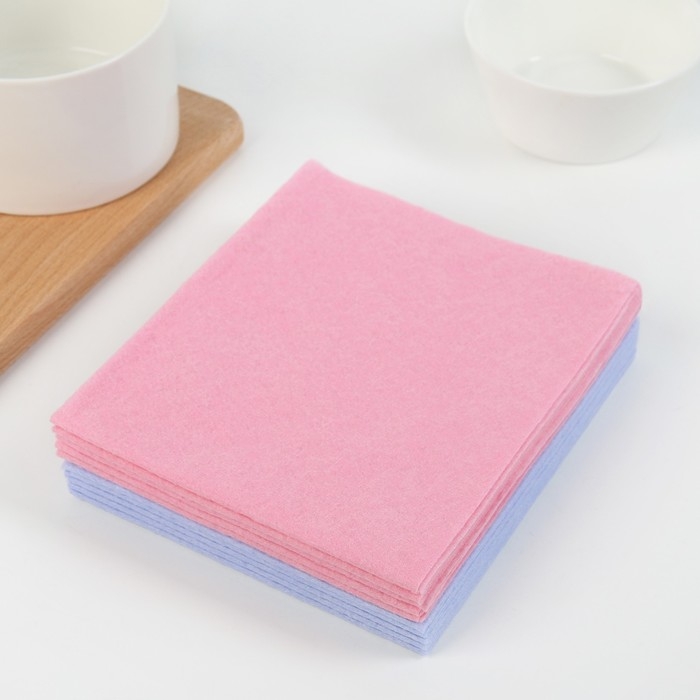 Набор салфеток универсальных Доляна, тряпки для уборки, 30&times;34 см, 10 шт, плотность 80 г/м&sup2;, цвет МИКС