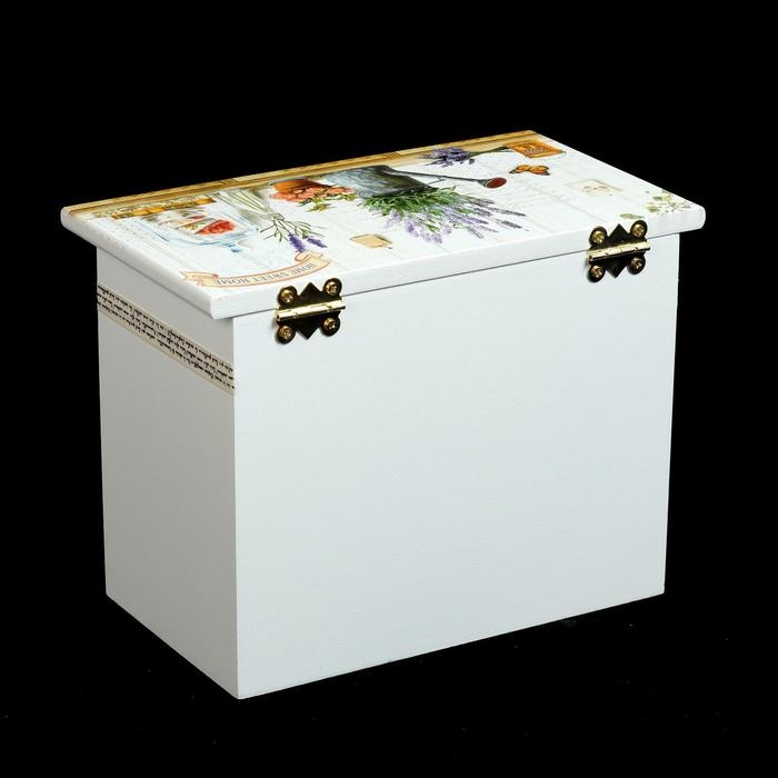 Шкатулка дерево комод 3 ящика "Лаванда" 14,9х19,8х11,4 см