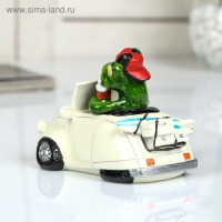 Сувенир полистоун лак "Лягуха в кабриолете" 10х9х14 см