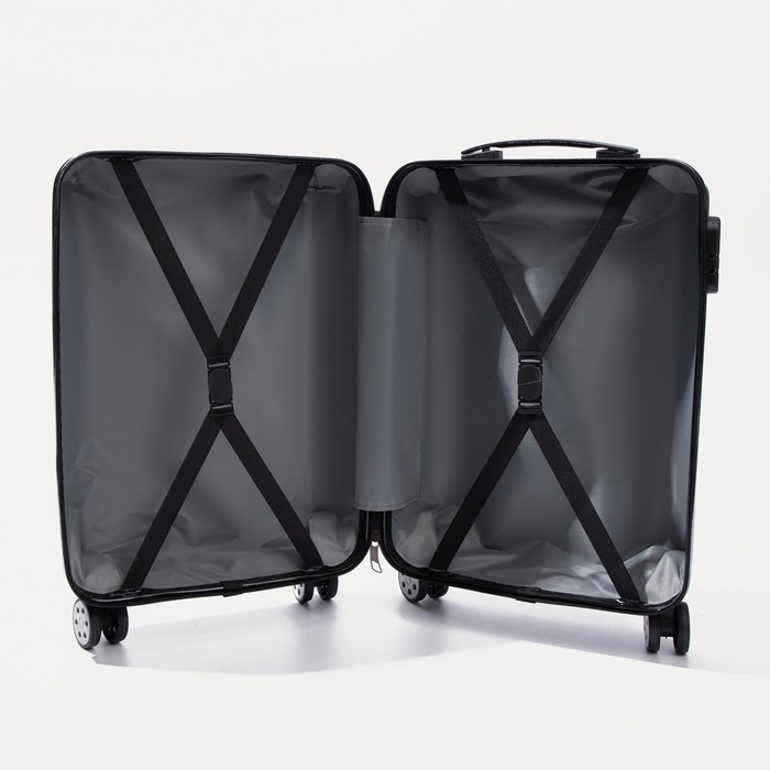 Чемодан малый 36 л (S), отдел на молнии, кодовый замок, цвет чёрный