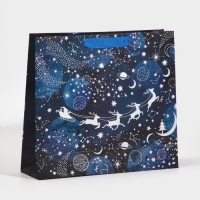 Пакет подарочный новогодний ламинированный &laquo;Волшебная ночь&raquo;, M 30 х 26 х 9 см, Новый год