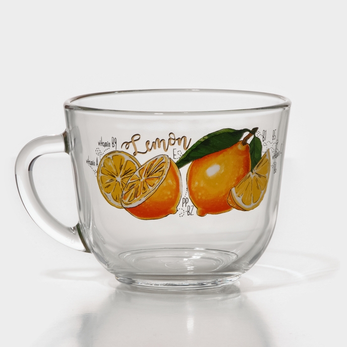 Кружка стеклянная &laquo;Полезные фрукты&raquo;, 200 мл, рисунок МИКС