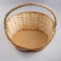 Корзина &laquo;Новая&raquo;, дно:34&times;24 см, верх:43&times;37 см, H=14/19/41 см, ручное плетение, шпон, лоза