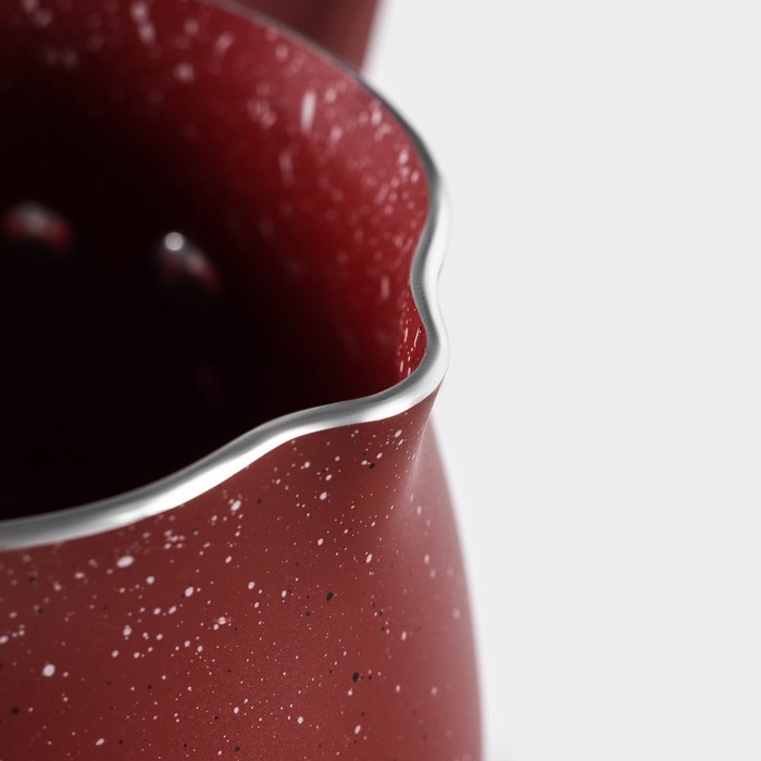 Турка Доляна &laquo;Бордо&raquo;, 450 мл, пластиковая ручка, антипригарное покрытие, цвет бордовый