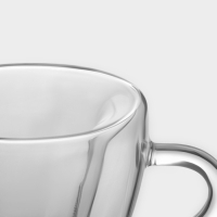 Набор стеклянных кружек с двойными стенками Доляна &laquo;Сердце&raquo;, 150 мл, 11,5&times;8,5&times;8 см, 2 шт