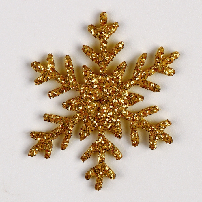 Новогодний набор для декора &laquo;Снежинки&raquo; 12 шт., цвет золото