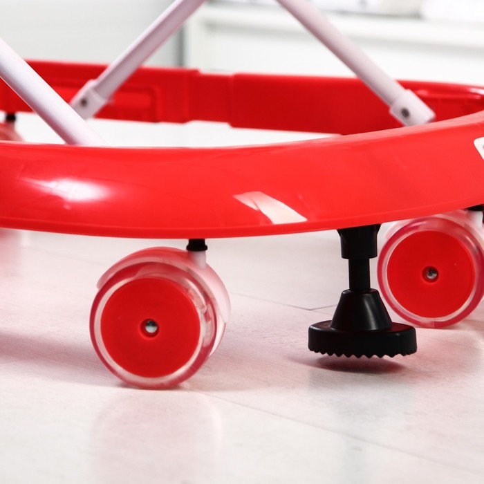 Ходунки &laquo;Забава&raquo;, 8 силик. колес, муз., свет, игрушки, красный