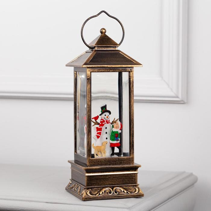 Светодиодная фигура &laquo;Девочка и снеговик&raquo; 10.5 &times; 27 &times; 10.5 см, пластик, батарейки ААх3 (не в комплекте), USB, свечение тёплое белое