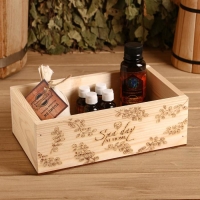Ящик деревянный "Spa day at home", 24.5&times;14&times;8 см, микс