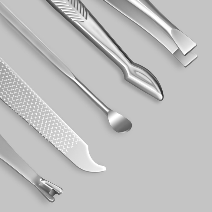 Набор маникюрный &laquo;Metallic&raquo;, 8 предметов, в футляре, цвет розовый