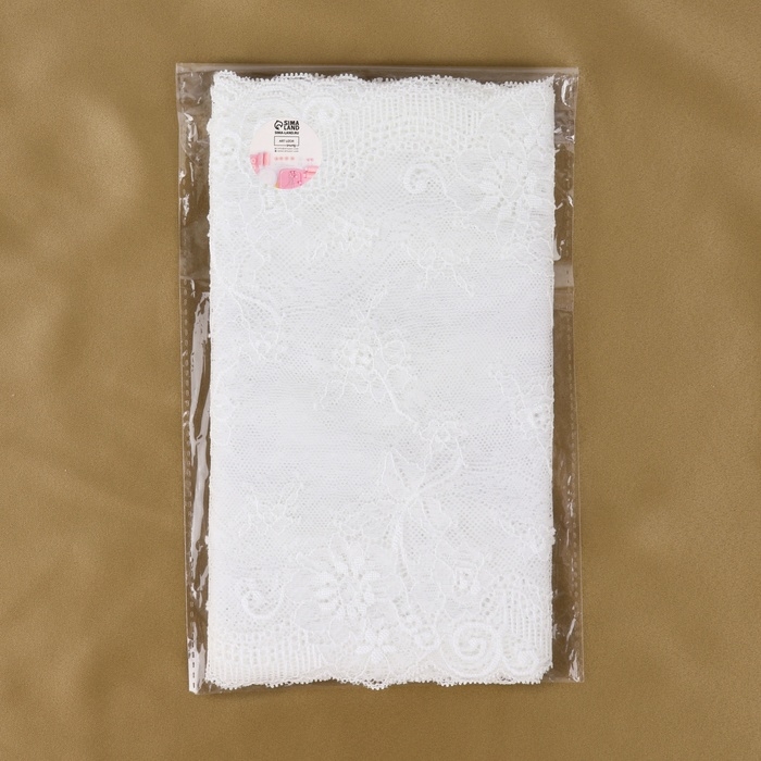 Кружевная эластичная ткань, 240 мм &times; 2,7 &plusmn; 0,5 м, цвет белый