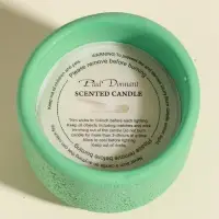 Свеча в вулканическом подсвечнике "Изгиб" мятная 8,3х8,5х7 см