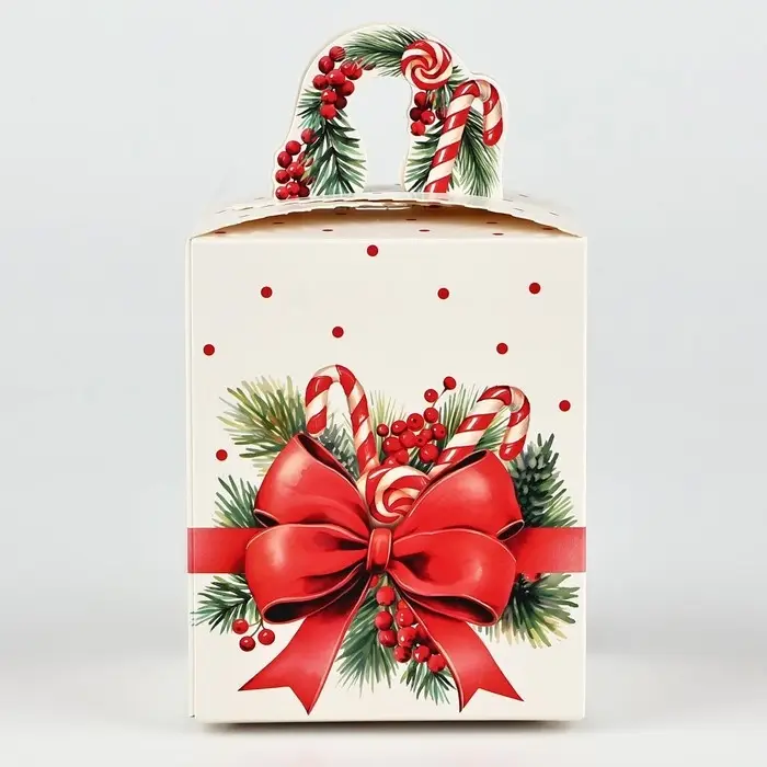 Коробка новогодняя складная &laquo;Бант новогодний&raquo; 9 х 11 х 9 см